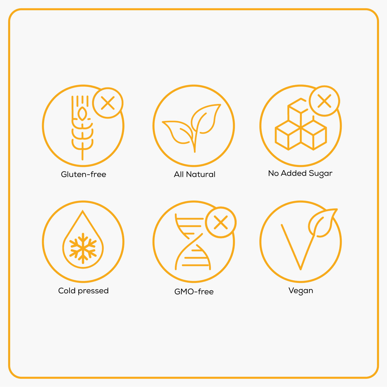 gluten-free, all-natural, no added sugar, vegan & more