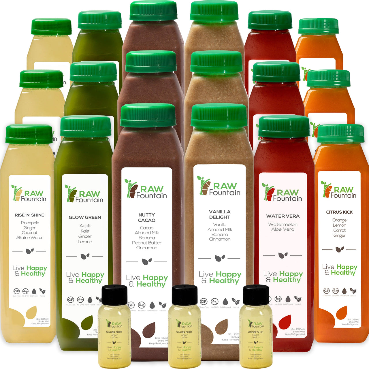 3 Day Protein Juice Cleanse All Natural Raw and Cold Pressed 18 Bo