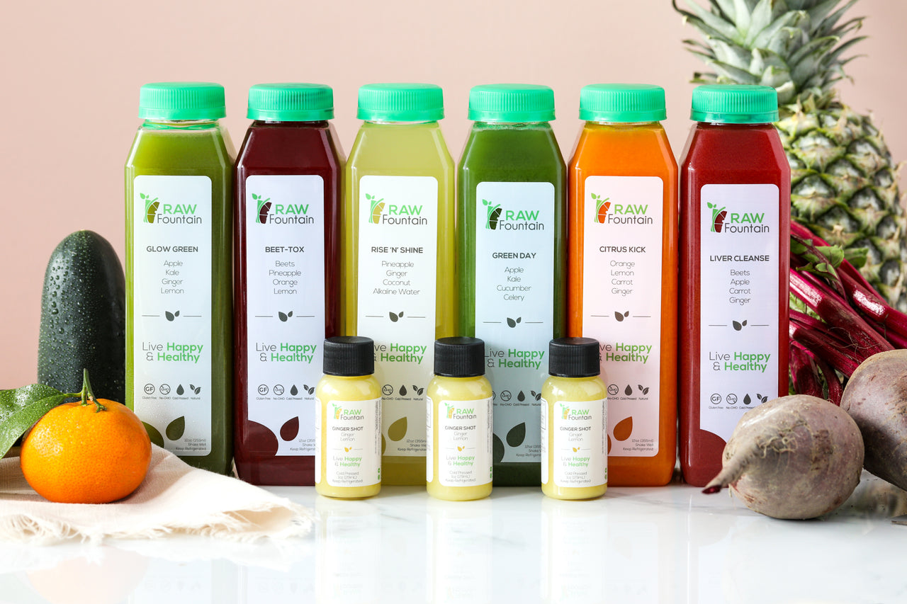 RAW Fountain 3 Day Juice Cleanse All Natural RAW Cold Pressed Juices Raw Fountain Juice