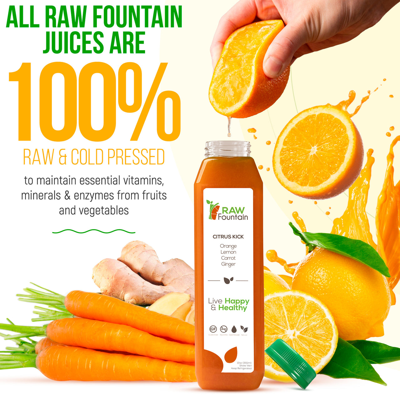 7 Day Juice Cleanse | Raw Cold Pressed | All Natural Detox | 42 Bottles