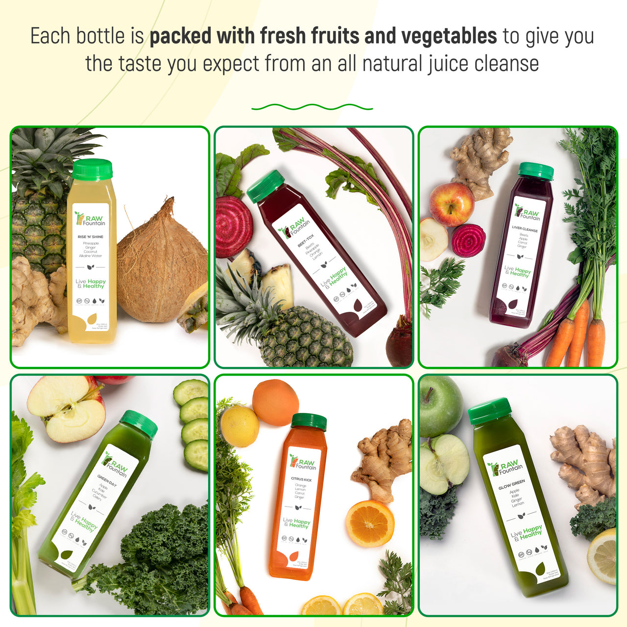 7 Day Juice Cleanse Raw Cold Pressed All Natural Detox 42 Bottles